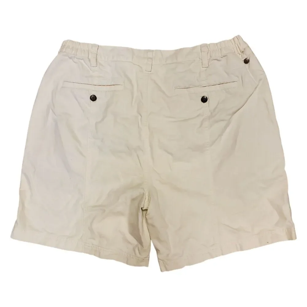THE TERRITORY AHEAD Shorts Mens XL Ivory Pleated Cotton Hiking Casual Outdoor